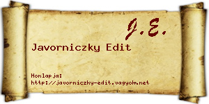 Javorniczky Edit névjegykártya