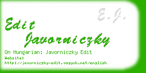 edit javorniczky business card